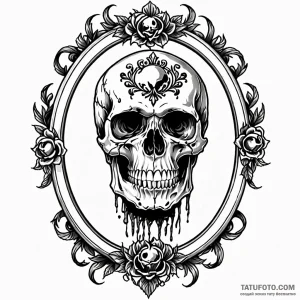 Skull in mirror — эскиз тату (№1748913967_0, 03.06.2025 01:26) — Tatufoto.com