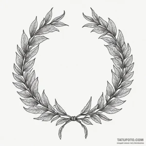 Laurel wreath, tattoo line art, black outline… — эскиз тату (№1748914332_1, 03.06.2025 01:32) — Tatufoto.com