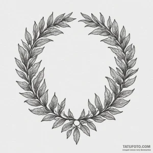 Laurel wreath, tattoo line art, black outline… — эскиз тату (№1748914332_3, 03.06.2025 01:32) — Tatufoto.com