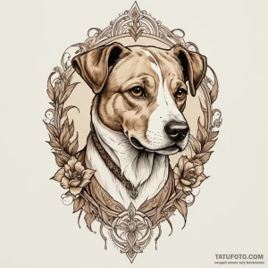 Dog, tattoo line art, dynamic composition, se… — эскиз тату (№1748914698_2, 03.06.2025 01:38) — Tatufoto.com