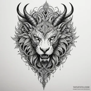 Chimera, concept art for tattoo, aestheticall… — эскиз тату (№1748915520_0, 03.06.2025 01:52) — Tatufoto.com