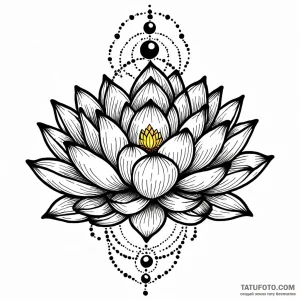 Lotus, ink illustration for tattoo, on a clea… — эскиз тату (№1748915794_1, 03.06.2025 01:56) — Tatufoto.com