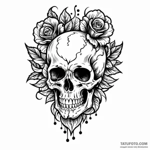 Skull, tattoo flash sheet design, professiona… — эскиз тату (№1748916068_0, 03.06.2025 02:01) — Tatufoto.com