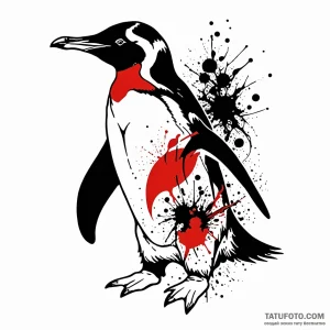 Penguin, tattoo sketch design, dynamic compos… — эскиз тату (№1748927766_0, 03.06.2025 05:16) — Tatufoto.com