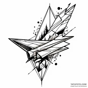 Paper airplane, tattoo drawing outline, minim… — эскиз тату (№1748932061_1, 03.06.2025 06:27) — Tatufoto.com