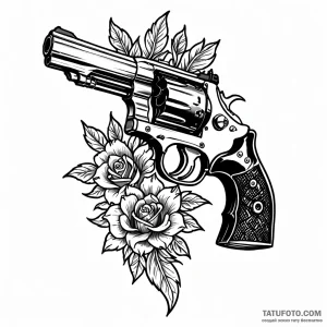 Revolver — эскиз тату (№1748932883_0, 03.06.2025 06:41) — Tatufoto.com