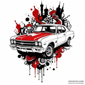 Car, tattoo sketch design, aesthetically plea… — эскиз тату (№1748937633_0, 03.06.2025 08:00) — Tatufoto.com