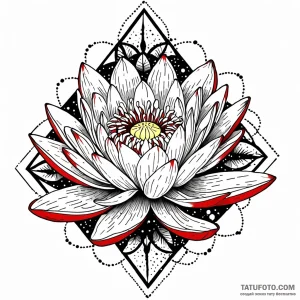 Water lily, artistic tattoo sketch, black and… — эскиз тату (№1748940467_1, 03.06.2025 08:47) — Tatufoto.com