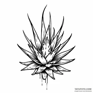 Aloe, tattoo line art, clean lines, crisp out… — эскиз тату (№1748941289_0, 03.06.2025 09:01) — Tatufoto.com
