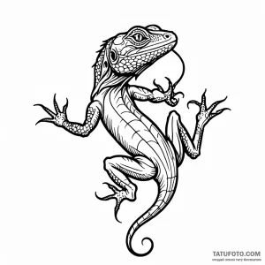 Lizard, tattoo line art, linework tattoo styl… — эскиз тату (№1748947141_1, 03.06.2025 10:39) — Tatufoto.com