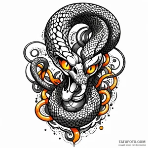 Cobra, concept art for tattoo, new school tat… — эскиз тату (№1748951504_1, 03.06.2025 11:51) — Tatufoto.com