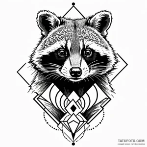 Raccoon, artistic tattoo sketch, dotwork tatt… — эскиз тату (№1748951687_0, 03.06.2025 11:54) — Tatufoto.com