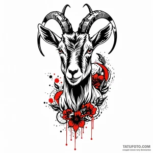 Goat, tattoo drawing outline, minimalist appr… — эскиз тату (№1748952053_1, 03.06.2025 12:00) — Tatufoto.com