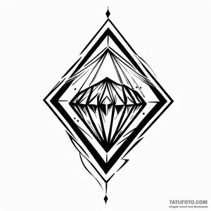 Diamond, artistic tattoo sketch, black and wh… — эскиз тату (№1748953059_1, 03.06.2025 12:17) — Tatufoto.com