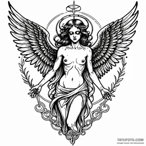 Angel of death, tattoo flash sheet design, li… — эскиз тату (№1748953333_1, 03.06.2025 12:22) — Tatufoto.com