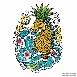 Pineapple, tattoo line art, aesthetically ple… — эскиз тату (№1748955528_1, 03.06.2025 12:58) — Tatufoto.com