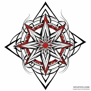 Six-pointed star, concept art for tattoo, sty… — эскиз тату (№1748960633_1, 03.06.2025 14:23) — Tatufoto.com
