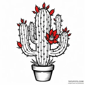 Cactus, tattoo sketch design, on a clean whit… — эскиз тату (№1748961441_0, 03.06.2025 14:37) — Tatufoto.com