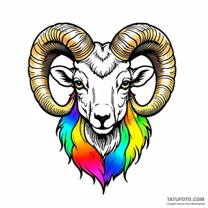 Ram, artistic tattoo sketch, on a clean white… — эскиз тату (№1748962874_1, 03.06.2025 15:01) — Tatufoto.com