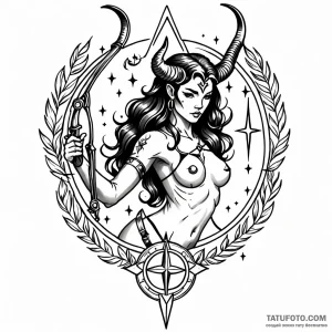 Sagittarius (zodiac sign) — эскиз тату (№1748963239_1, 03.06.2025 15:07) — Tatufoto.com