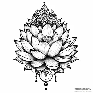 Lotus — эскиз тату (№1748963605_1, 03.06.2025 15:13) — Tatufoto.com