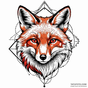 Fox, ink illustration for tattoo, black and r… — эскиз тату (№1748965433_0, 03.06.2025 15:43) — Tatufoto.com