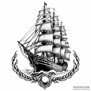 Ship — эскиз тату (№1748969324_1, 03.06.2025 16:48) — Tatufoto.com