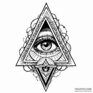 Eye in triangle, artistic tattoo sketch, sket… — эскиз тату (№1748984954_0, 03.06.2025 21:09) — Tatufoto.com