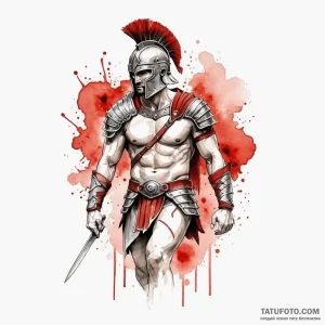 Gladiator, tattoo line art, clean lines, cris… — эскиз тату (№1748985632_0, 03.06.2025 21:20) — Tatufoto.com