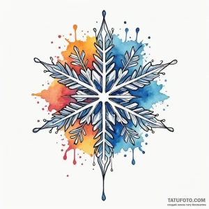 Snowflake, tattoo sketch design, watercolor t… — эскиз тату (№1748987925_0, 03.06.2025 21:58) — Tatufoto.com