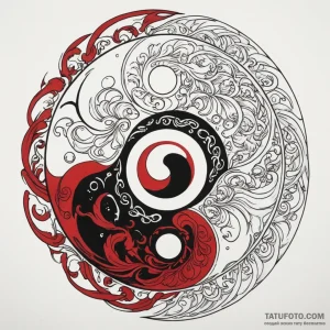 Yin-yang, tattoo line art, neo traditional ta… — эскиз тату (№1748991491_0, 03.06.2025 22:58) — Tatufoto.com