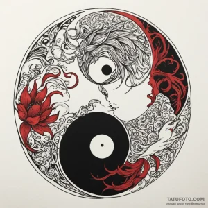 Yin-yang, tattoo line art, neo traditional ta… — эскиз тату (№1748991491_3, 03.06.2025 22:58) — Tatufoto.com