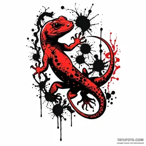 Salamander, concept art for tattoo, on a clea… — эскиз тату (№1748995031_1, 03.06.2025 23:57) — Tatufoto.com