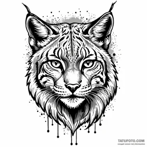 Lynx, artistic tattoo sketch, black and white… — эскиз тату (№1749004390_0, 04.06.2025 02:33) — Tatufoto.com