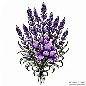 Lavender, ink illustration for tattoo, on a c… — эскиз тату (№1749007248_1, 04.06.2025 03:20) — Tatufoto.com