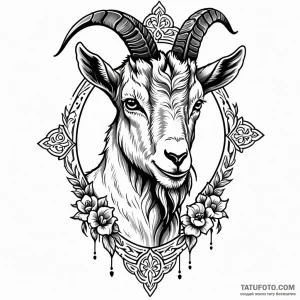 Goat, tattoo sketch design, black and grey ta… — эскиз тату (№1749008693_1, 04.06.2025 03:44) — Tatufoto.com
