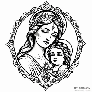 Icon of god mothers — эскиз тату (№1749009646_0, 04.06.2025 04:00) — Tatufoto.com