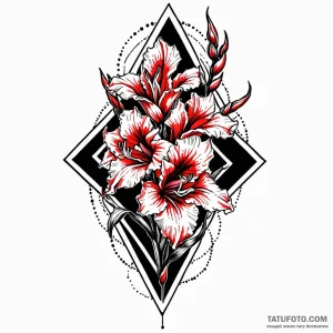 Gladiolus, concept art for tattoo, on a clean… — эскиз тату (№1749012792_1, 04.06.2025 04:53) — Tatufoto.com
