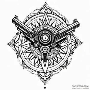Revolver, tattoo flash sheet design, geometri… — эскиз тату (№1749012866_0, 04.06.2025 04:54) — Tatufoto.com