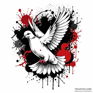 Dove, concept art for tattoo, black and white… — эскиз тату (№1749013017_0, 04.06.2025 04:56) — Tatufoto.com