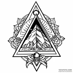Pyramid, tattoo flash sheet design, on a clea… — эскиз тату (№1749014203_0, 04.06.2025 05:16) — Tatufoto.com
