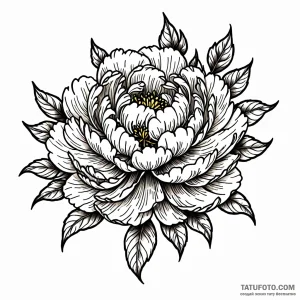 Peony, tattoo line art, on a clean white pape… — эскиз тату (№1749014643_1, 04.06.2025 05:24) — Tatufoto.com