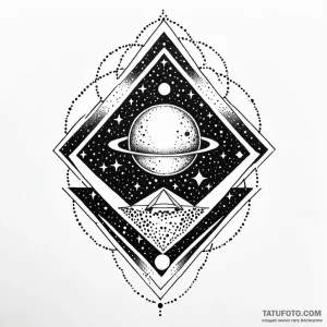 Space, ink illustration for tattoo, dotwork t… — эскиз тату (№1749016032_1, 04.06.2025 05:47) — Tatufoto.com