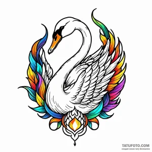 Swan, tattoo line art, linework tattoo style,… — эскиз тату (№1749017068_1, 04.06.2025 06:04) — Tatufoto.com
