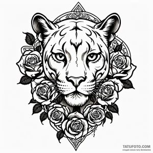 Cougar, tattoo drawing outline, on a clean wh… — эскиз тату (№1749018613_1, 04.06.2025 06:30) — Tatufoto.com