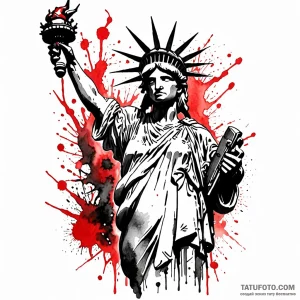 Statue of liberty, concept art for tattoo, bl… — эскиз тату (№1749019205_0, 04.06.2025 06:40) — Tatufoto.com