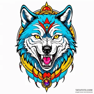 Wolf grin, tattoo sketch design, on a clean w… — эскиз тату (№1749021523_0, 04.06.2025 07:18) — Tatufoto.com