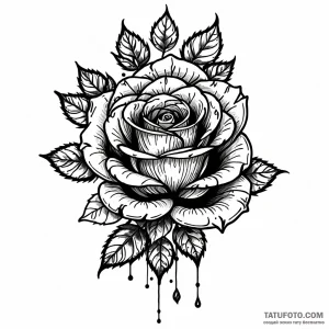 Black rose, tattoo drawing outline, black out… — эскиз тату (№1749035617_0, 04.06.2025 11:13) — Tatufoto.com
