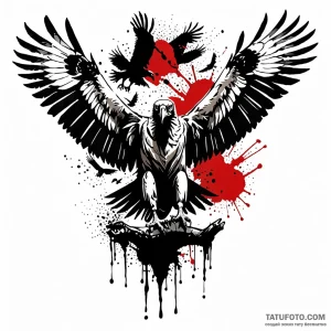 Vulture, artistic tattoo sketch, on a clean w… — эскиз тату (№1749035918_0, 04.06.2025 11:18) — Tatufoto.com