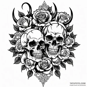 Devil, ink illustration for tattoo, chicano t… — эскиз тату (№1749036368_0, 04.06.2025 11:26) — Tatufoto.com